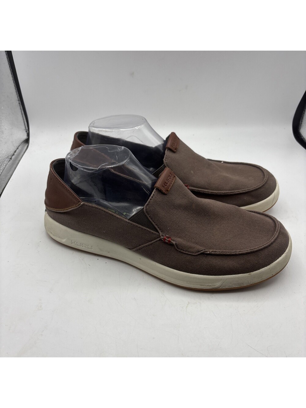 Kuru Pace Slip On Casual Shoe Mens 9.5 Orthotic Comfort Dark Ash Rich Walnut